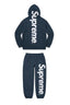Supreme Side Logo Hoodie & Sweatpants Set – Navy