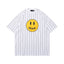 Drew House Striped Smiley Face Tee, Whi