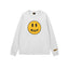 Drew White Smiley Graphic Oversized Long-Sleeve T-Shirt