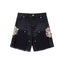 Gallery Dept Black Floral Patch Denim Shorts