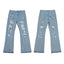 Gallery Dept Multi‑Ripped Paint‑Speck Flare Jeans