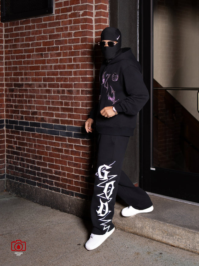 GLAZA GOD Sweatshirt Sets -BLACK Main Image