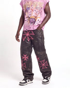Vale Forever Croxxx Leather Pants — Bubblegum (Black / Pink)