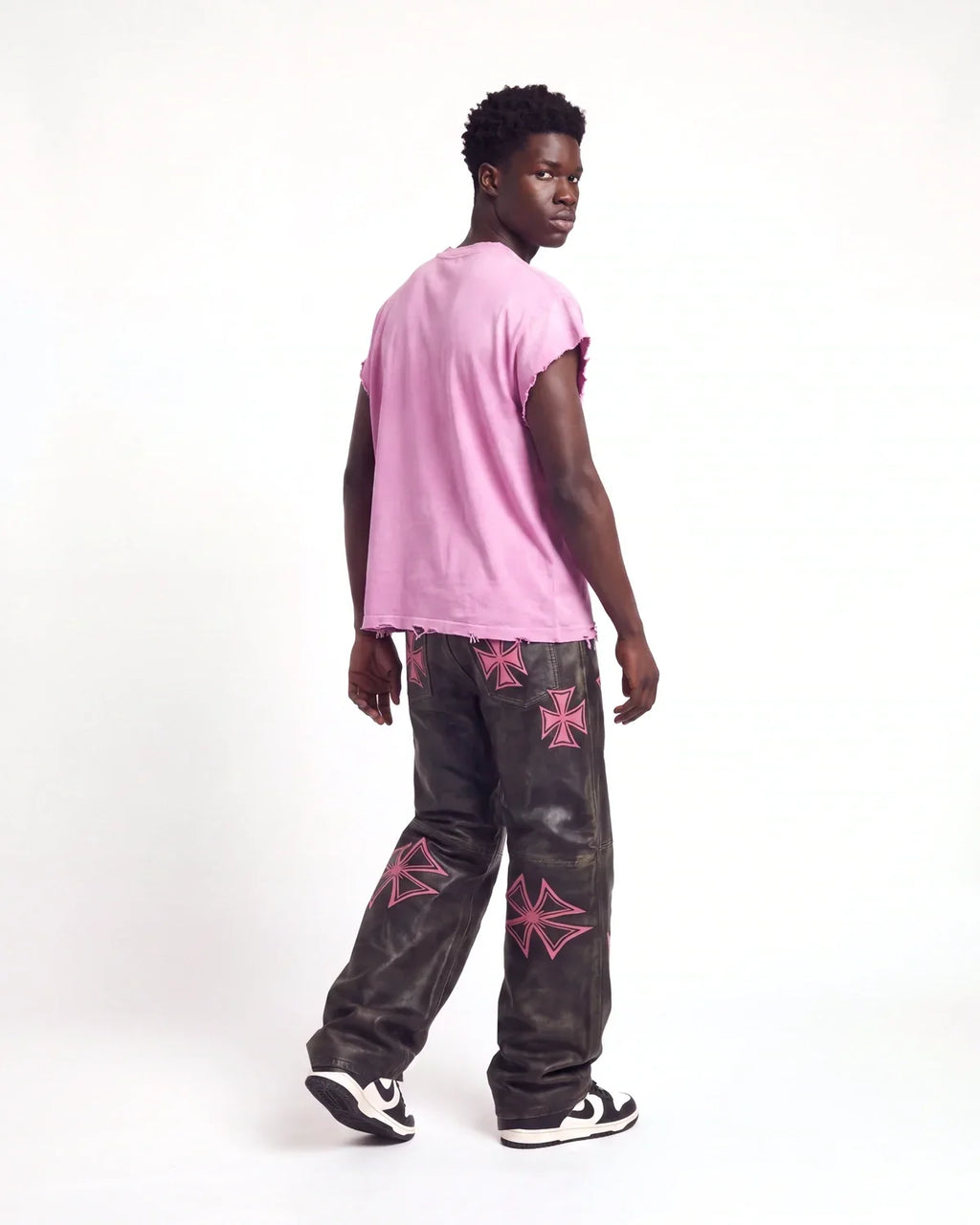 Vale Forever Croxxx Leather Pants — Bubblegum (Black / Pink)
