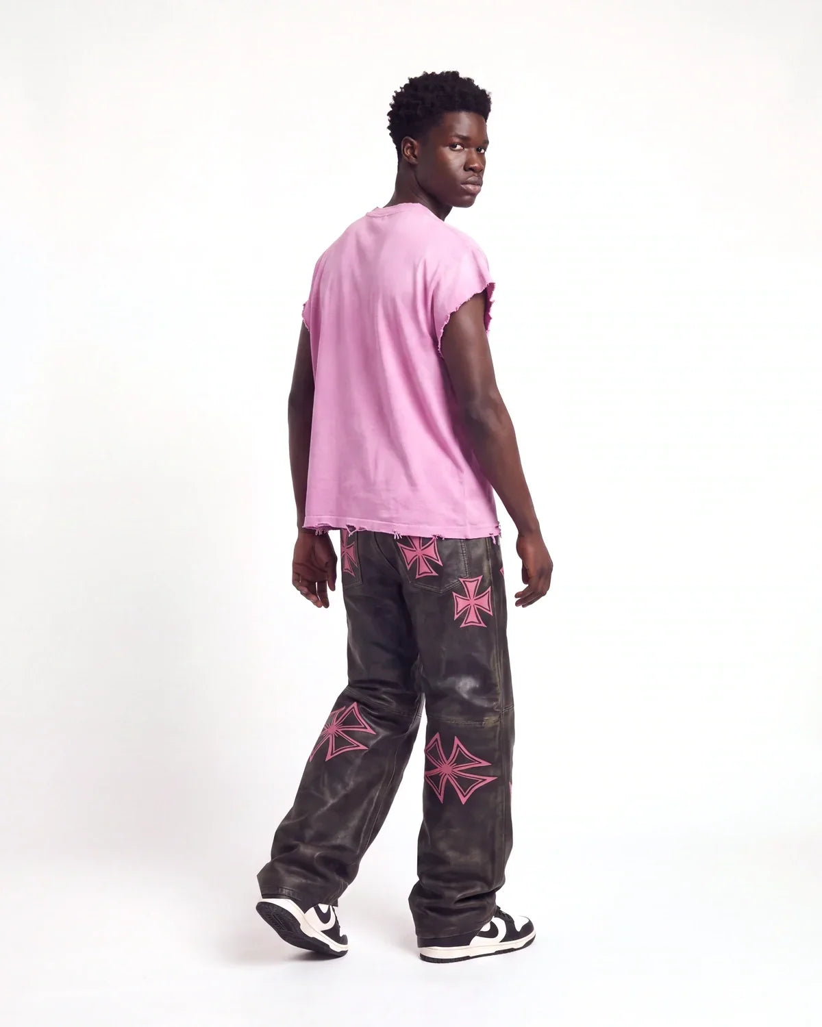 Vale Forever Croxxx Leather Pants — Bubblegum (Black / Pink)