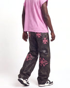 Vale Forever Croxxx Leather Pants — Bubblegum (Black / Pink)