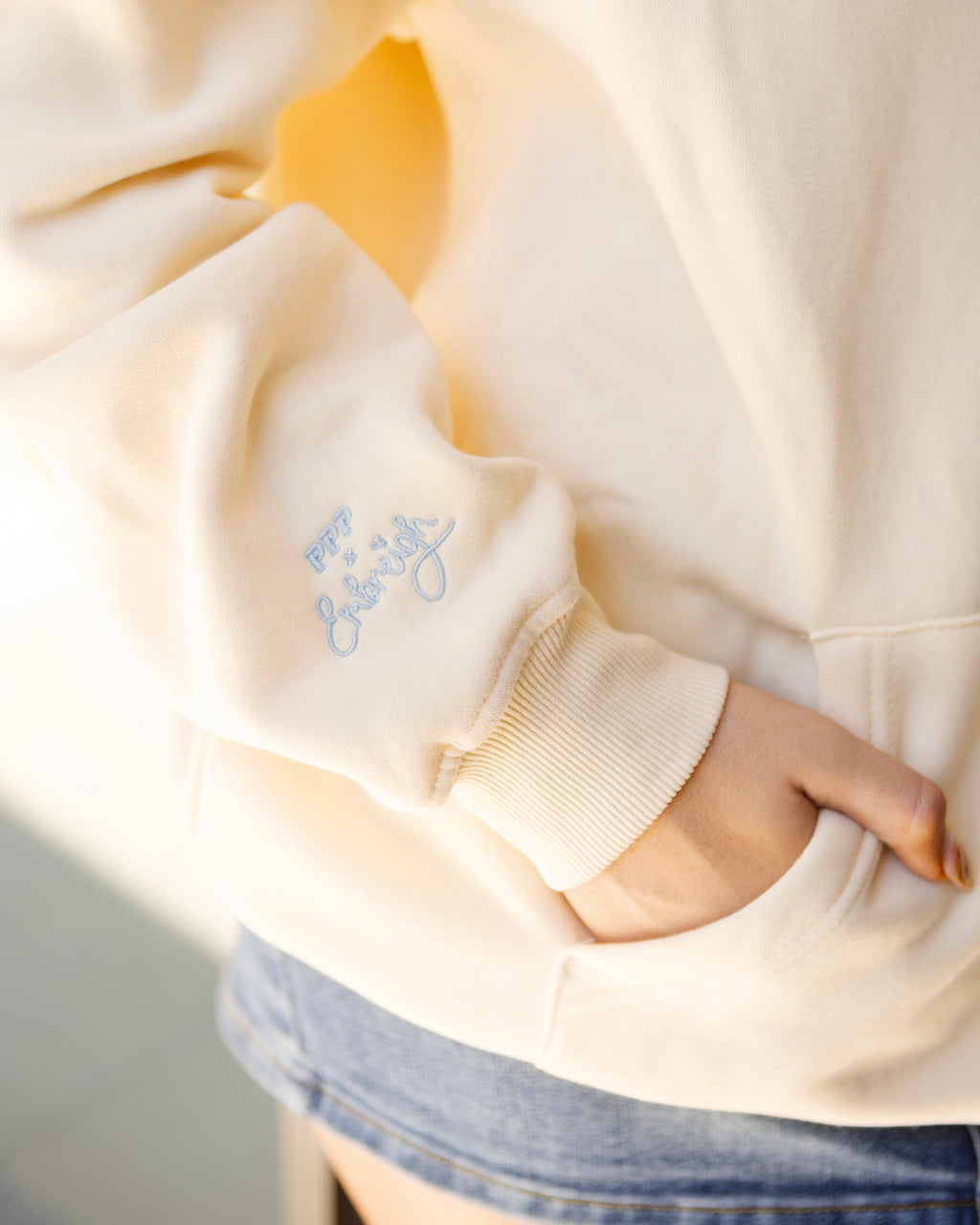 "Live in the Moment" Hoodie in Sand