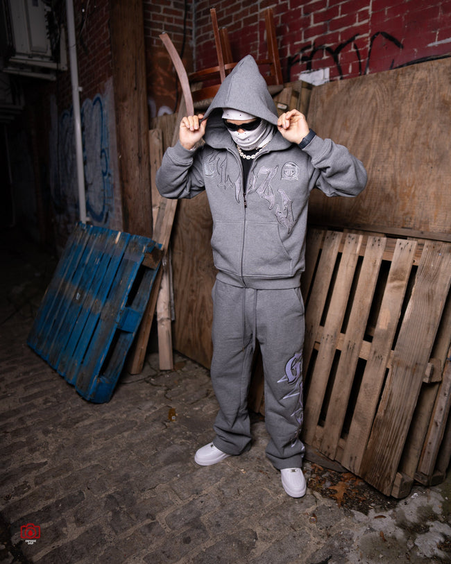 GLAZA GOD Sweatshirt Sets -GRAY Main Image