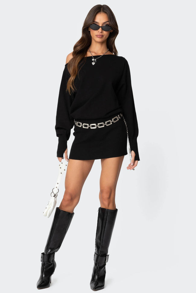 Eve Off Shoulder Knit Mini Dress Main Image