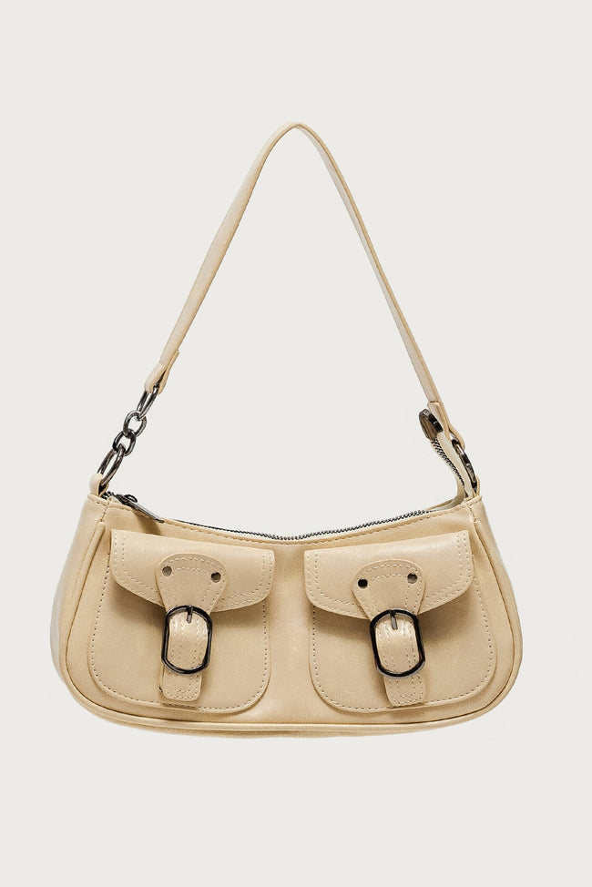 Distressed Faux Leather Buckle Bag Main Image