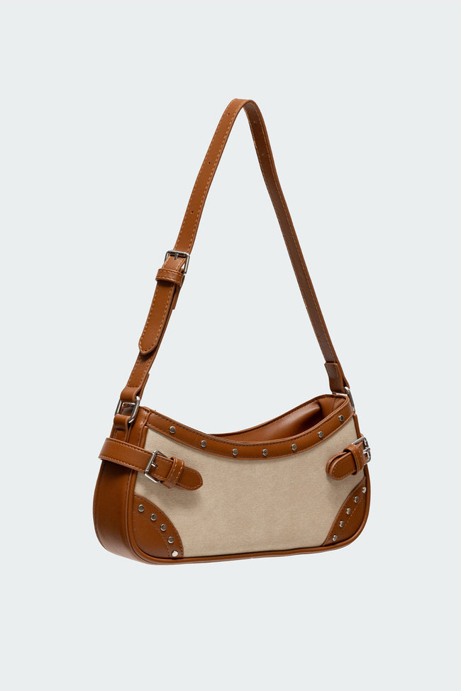 Two-Toned Faux Leather Shoulder Bag Main Image