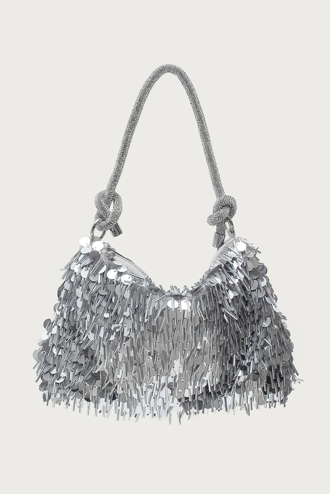 Knotted Rhinestone Stud & Sequin Bag Main Image