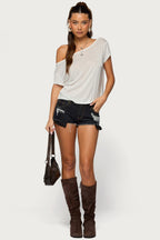 Devin Low Rise Micro Denim Shorts