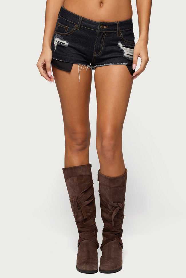 Devin Low Rise Micro Denim Shorts Main Image