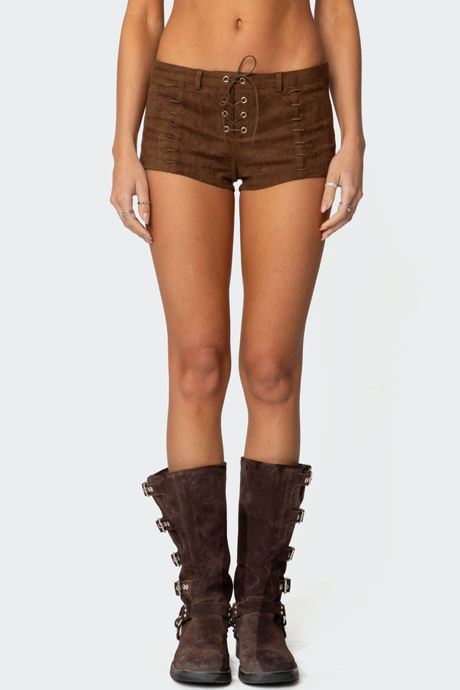Sloane Faux Suede Micro Shorts Main Image