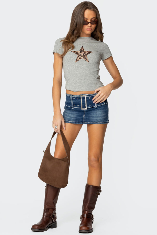Narla Leopard Star T Shirt Main Image