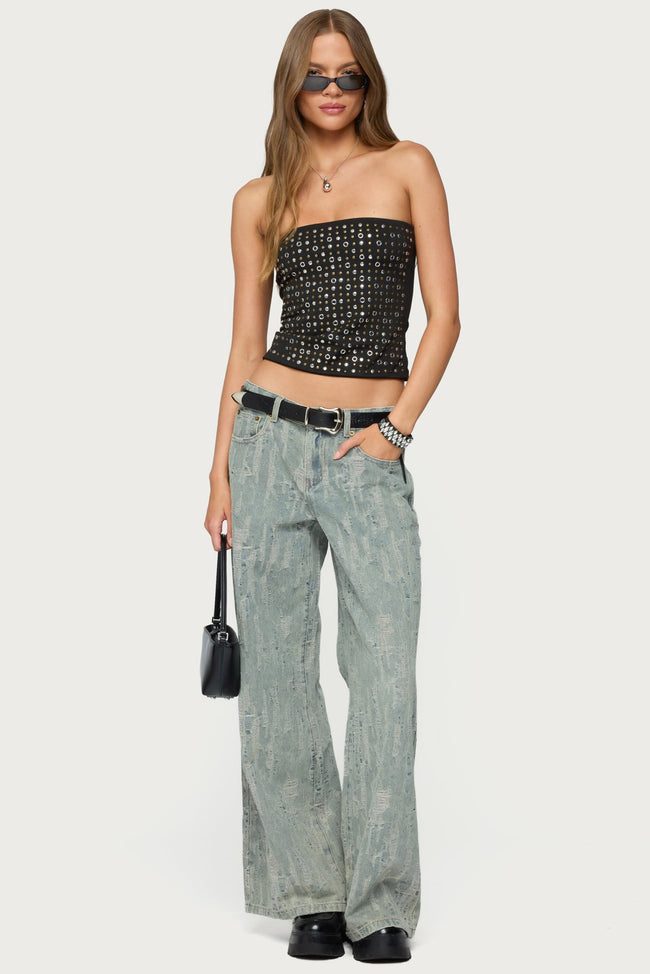 Blanco Studded Grommet Tube Top Main Image