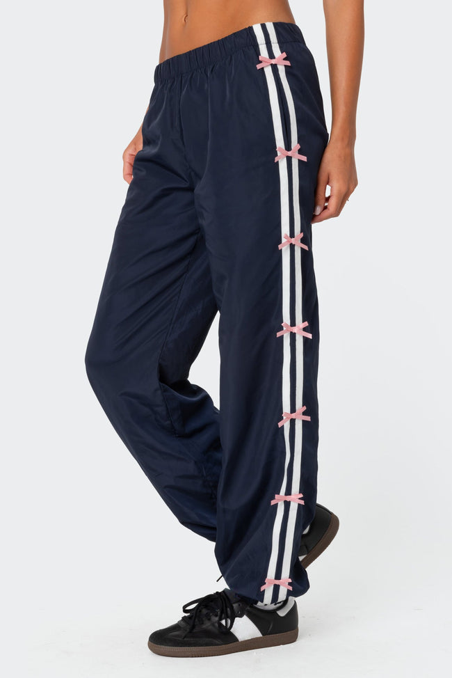 Bow Stripe Nylon Track Pants Main Image