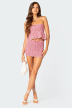 Gingham Scrunch Tube Top