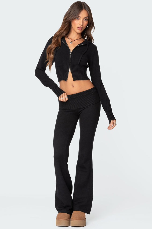 Desiree Knitted Low Rise Fold Over Pants Hover Image