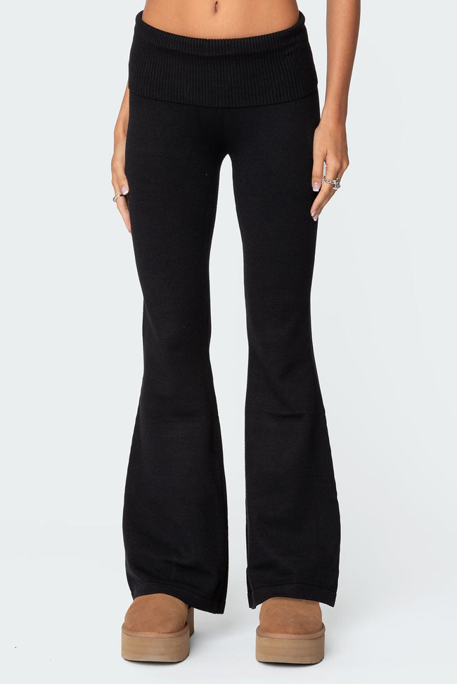 Desiree Knitted Low Rise Fold Over Pants Main Image