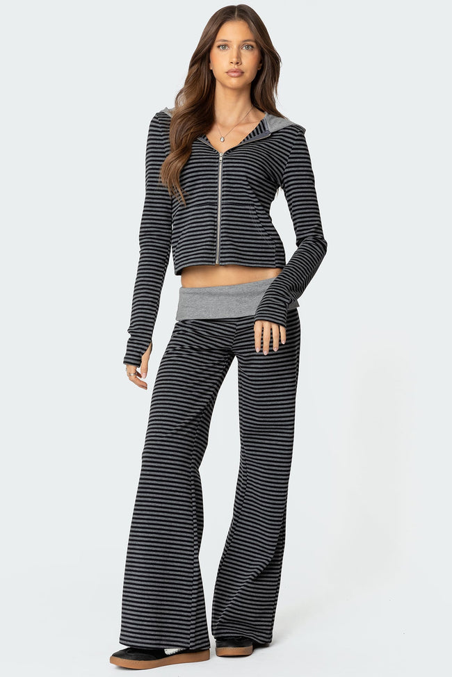 Meggy Striped Foldover Pants Hover Image