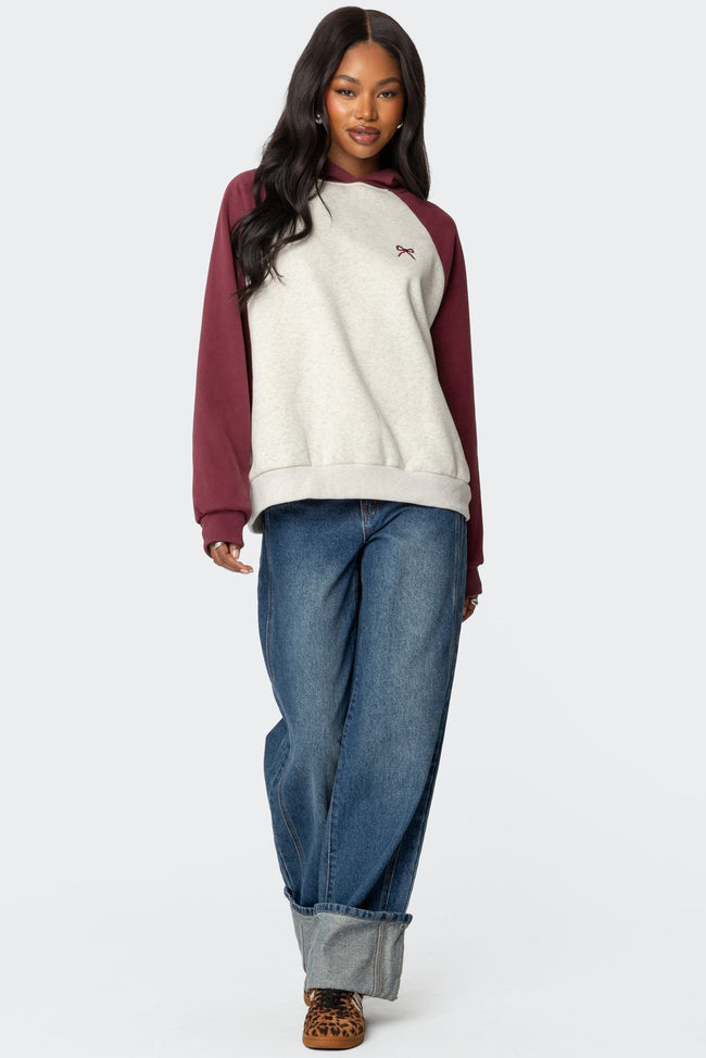 Raglan Bow Oversized Hoodie Main Image