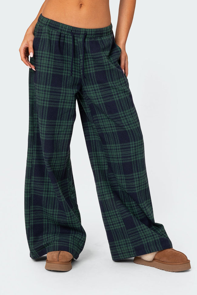 Lounge Around Plaid Wide Leg Pants Main Image