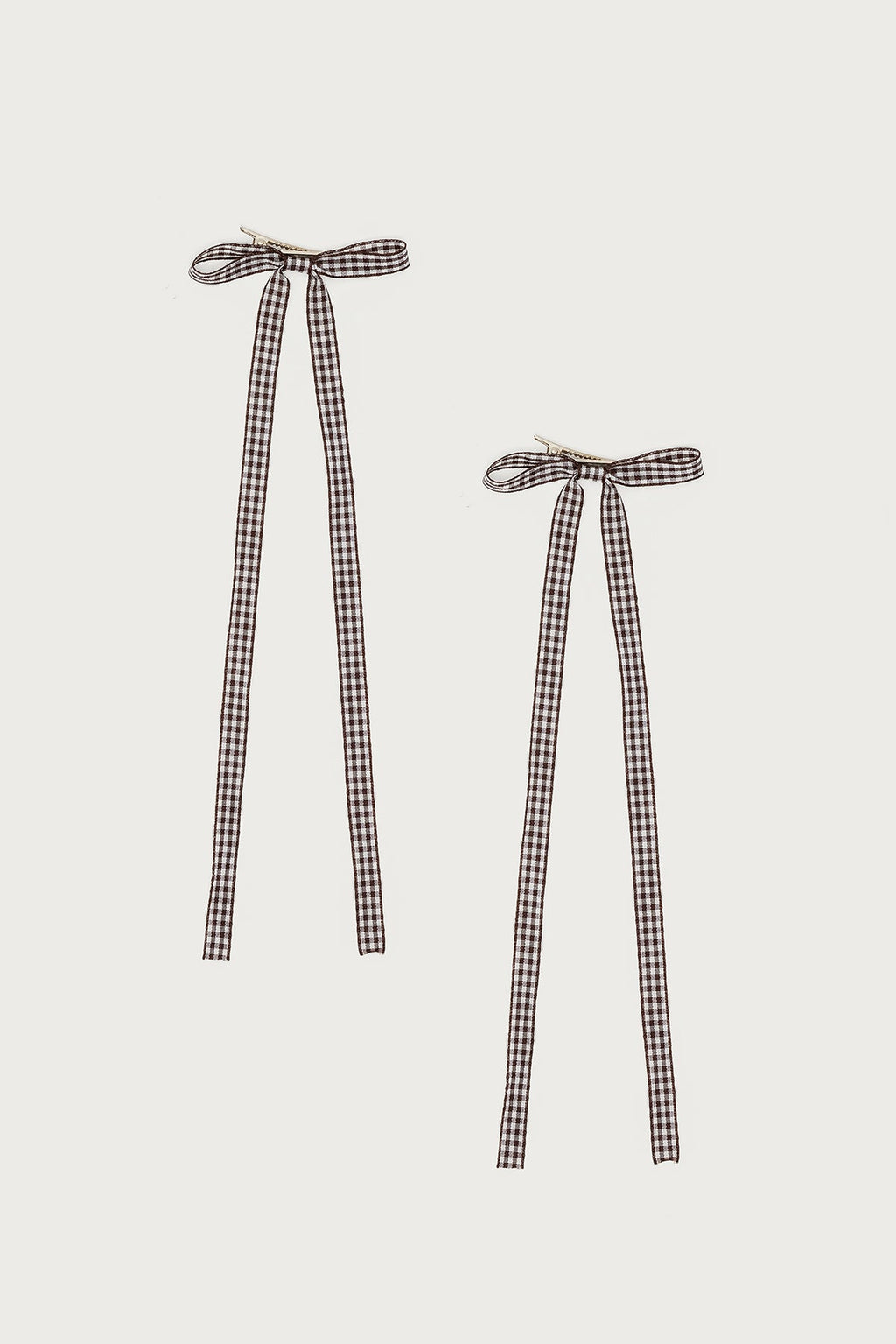 Gingham Bow Hair Clip Set