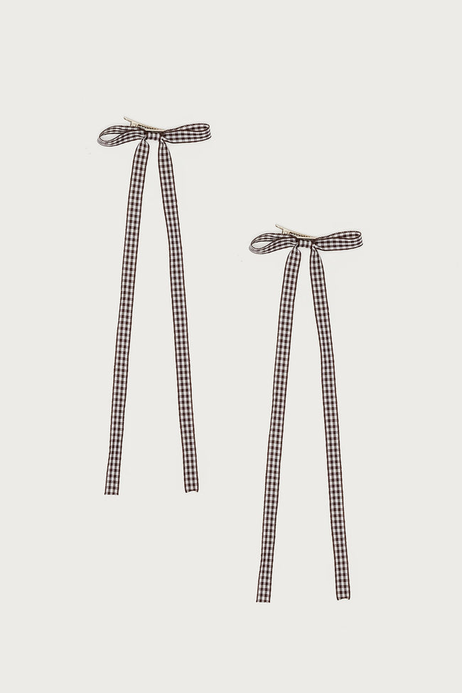 Gingham Bow Hair Clip Set Main Image