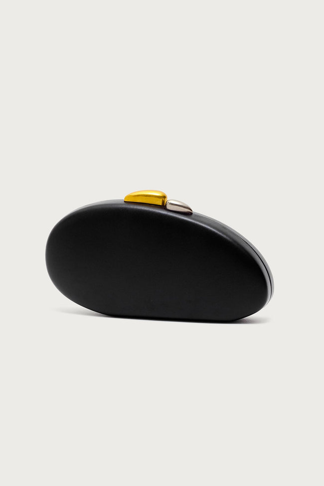 Abstract Oval Mixed Metal Clutch Bag Main Image