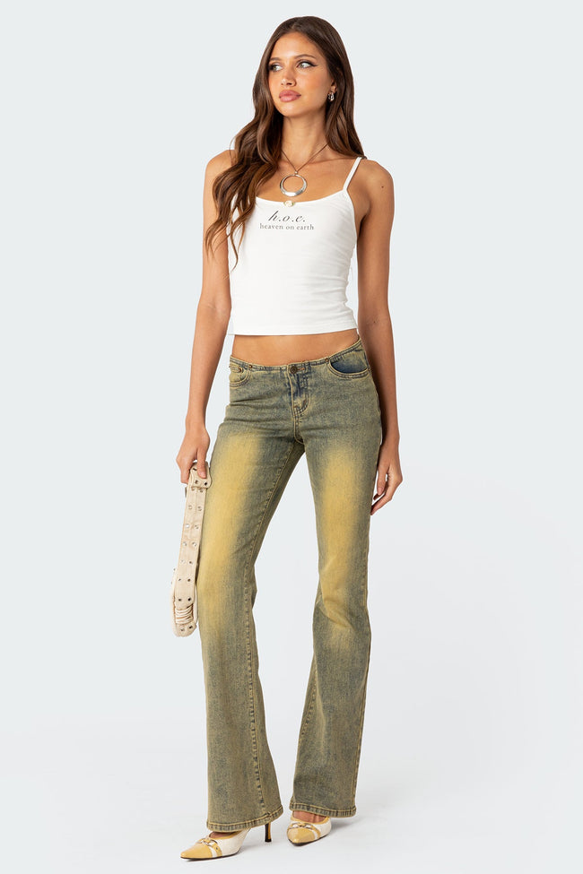 Maris Low Rise Washed Flared Jeans Hover Image