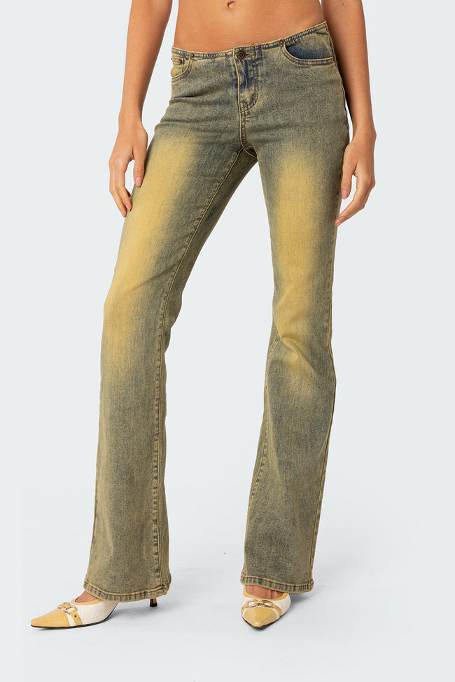 Maris Low Rise Washed Flared Jeans Main Image