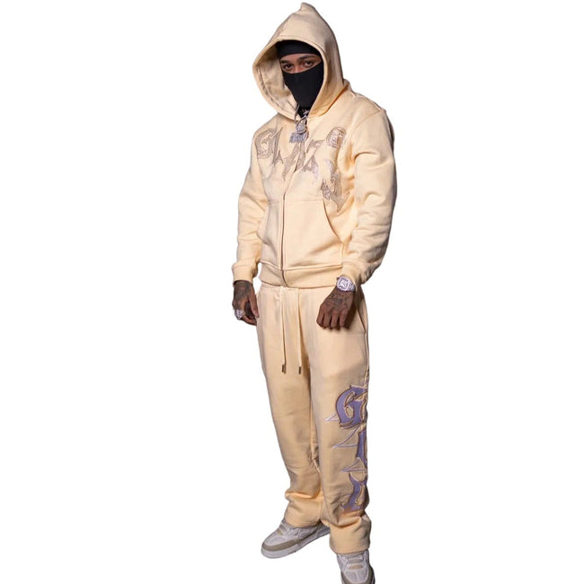 GLAZA GOD Sweatshirt Sets -CREAM Hover Image