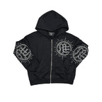 ‘Eclipse’ Black Rhinestone Hoodie