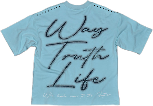 GLAZA GOD Crucifixion -Vol. 7- T-Shirt Oversized-BLUE Main Image