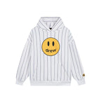 Drew House Mascot Stripe Smiley Logo Unisex Oversized Fleece Hoodie