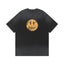 Drew House Distressed Smiley Face Tee, Washed Black