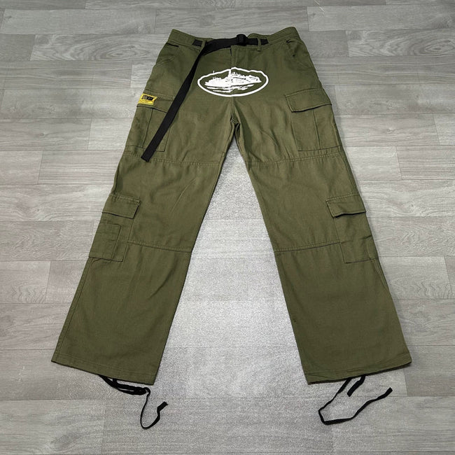 Corteiz American high street fashion brand men's outdoor sports and leisure loose multi pocket camouflage workwear pants FOG (6) Hover Image