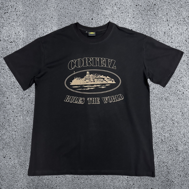 CORTEIZ Devil's Island Short sleeved Cotton Round Neck Printed American Street Loose T-shirt 2024 Spring New INS Trendy Brand (13) Hover Image