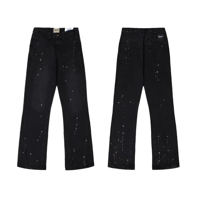 Gallery Dept Black Paint‑Speck Straight Jeans Hover Image