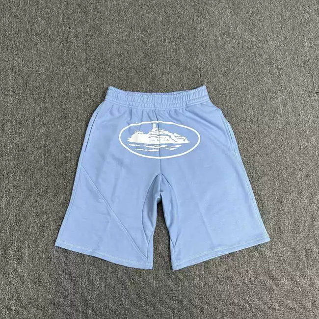 High version CORTEIZ Devil Island printed casual shorts, high street American sports loose men's and women's five quarter pants ins (1) Hover Image