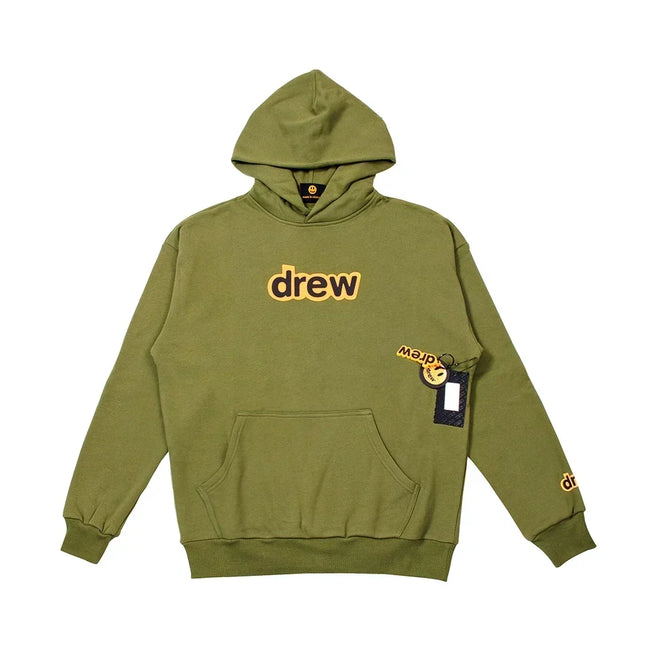Drew House Logo Pullover Hoodie, Olive Green Hover Image