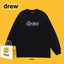 Drew Black Outline Logo Relaxed-Fit Long-Sleeve Top