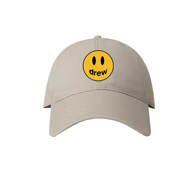 Drew House Smiley Face Baseball Cap, Khaki Hover Image