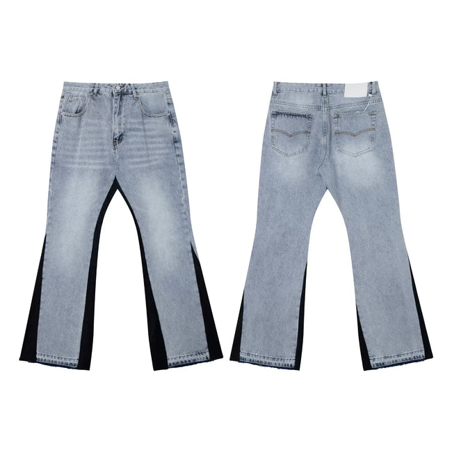 Gallery Dept Light‑Wash Black‑Panel Flare Jeans Hover Image