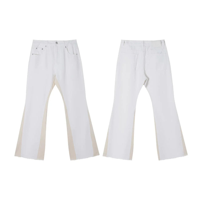 Gallery Dept White Beige‑Splice Flare Jeans Hover Image
