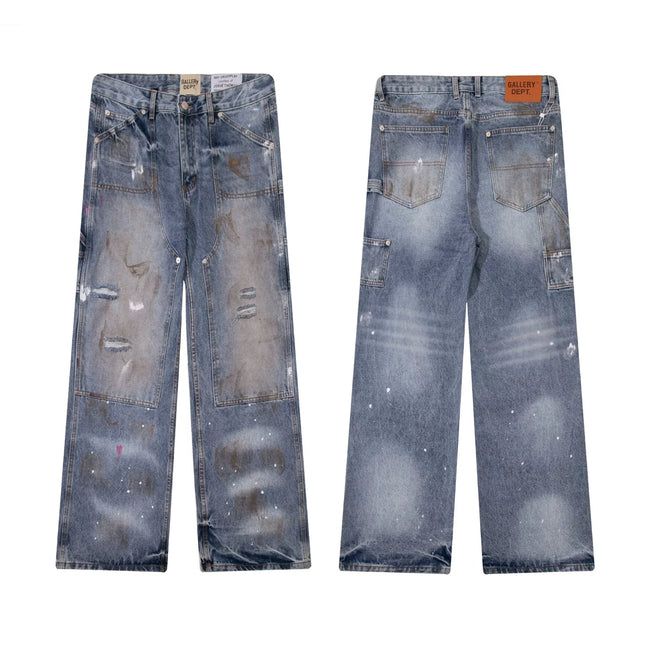 Gallery Dept Multi‑Distressed Paint‑Splatter Jeans Hover Image