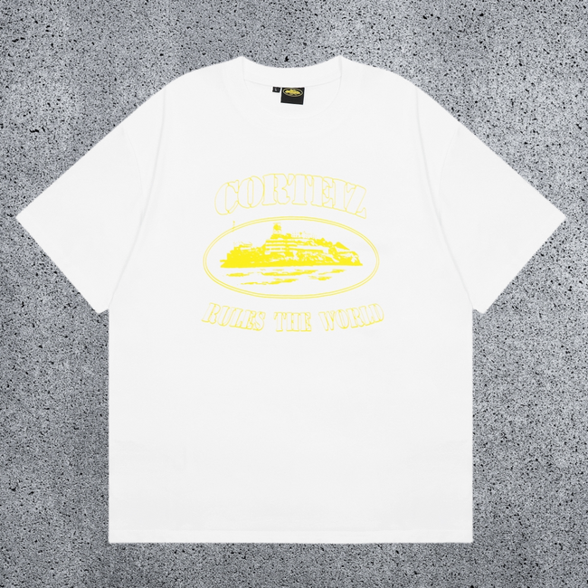 CORTEIZ Devil's Island Short sleeved Cotton Round Neck Printed American Street Loose T-shirt 2024 Spring New INS Trendy Brand (2) Hover Image