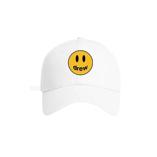Drew House Smiley Face Baseball Cap, White Hover Image